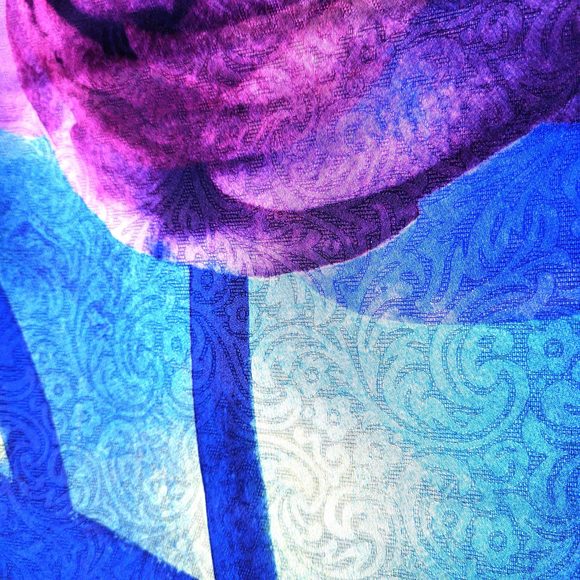 NWT Double Sided Silk Scarf 53"x53" Large Square Shawl Wrap SJJL 3243 - Picture 8 of 10